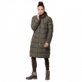 Jack Wolfskin Winter-Daunenmantel Crystal Palace Coat (winddicht, PFC-frei) braungrün Damen